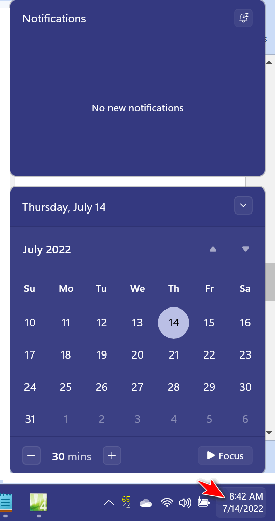 Windows 11 Notification Center & Calendar - Cloudeight InfoAve